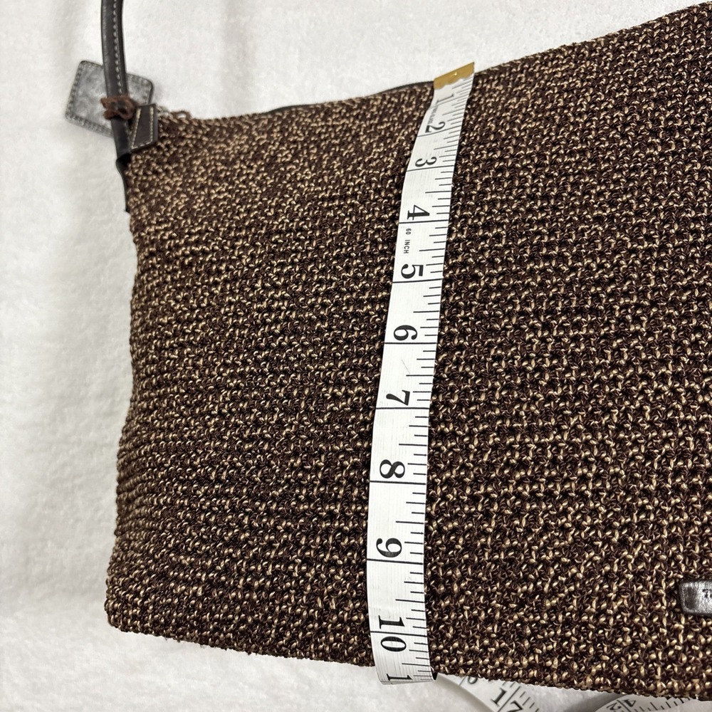 VTG Y2K The Sak Elliot Lucca Woven Knit Hobo Shoulder Bag Brown Black Trim - Picture 5 of 9